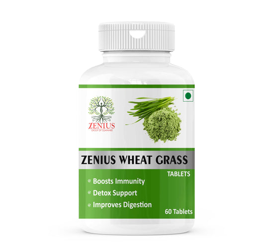 Zenius Wheat Grass Tablets | Super Antioxidant Supplement | Ayurvedic Medicine for Detoxification of Liver, Acidity and Immunity | 60 Tablets (Pack of 1)