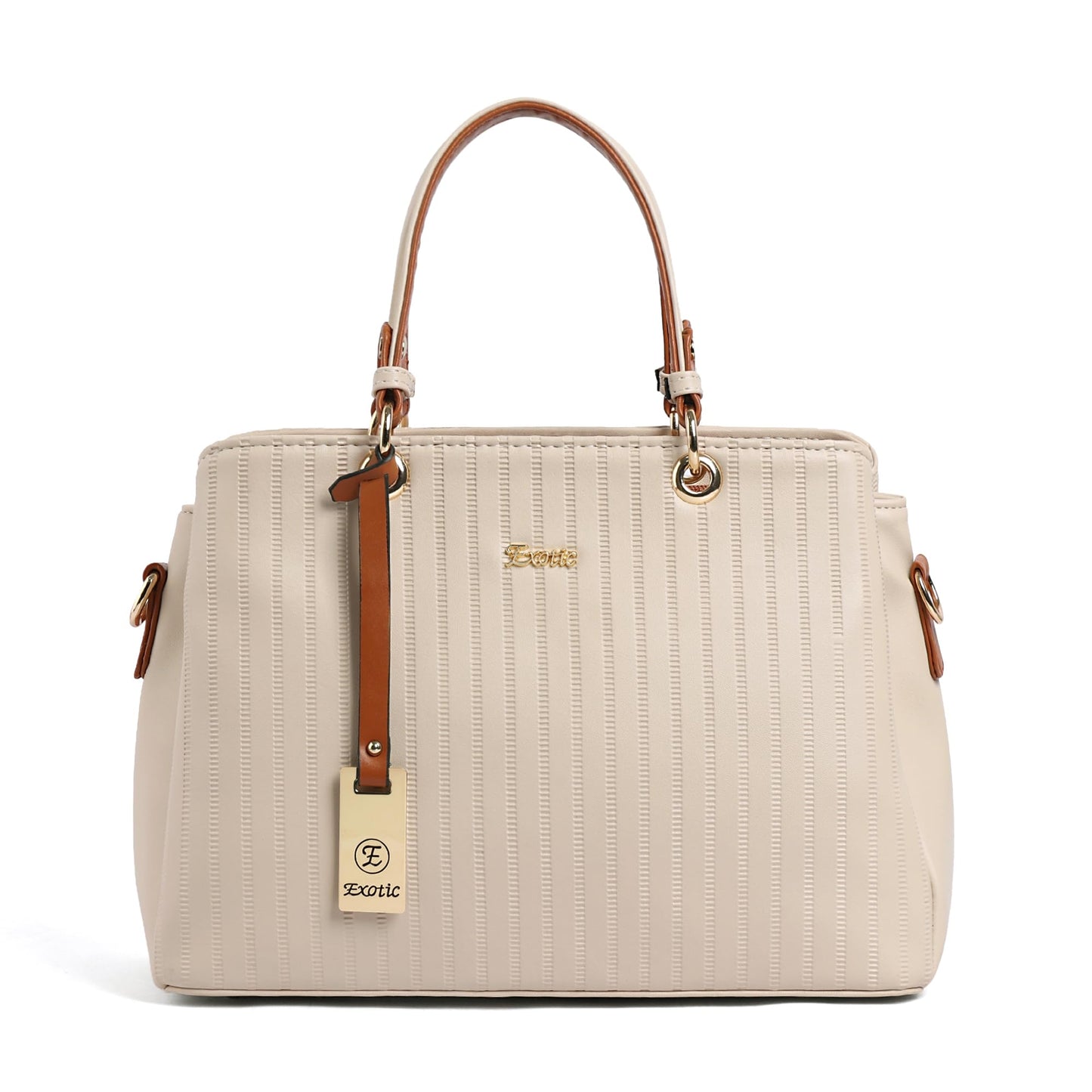 EXOTIC® Women's Striped Line Handbag, Beige