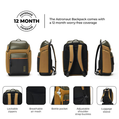 MOKOBARA The Astronaut Backpack | 25 Liter Capacity, Fits 16 Inch Laptop, Durable Nylon & Vegan Leather | Ideal For Work & Travel, Ergonomic Design & Breathable Back Panel (On The Rocks)
