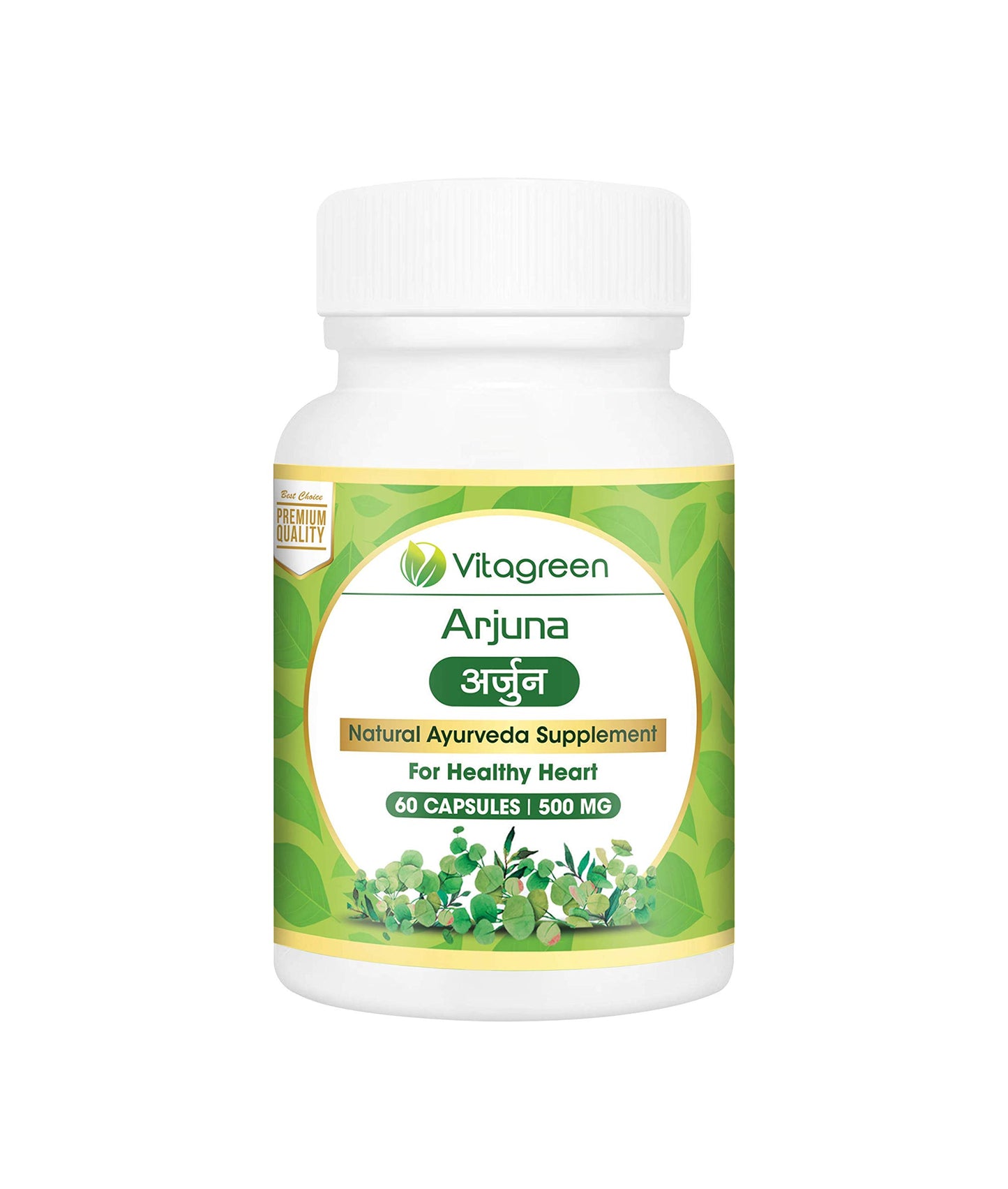 taGreen ARJUNA Capsules for Cholesterol & Healthy Heart, Pure Ayurvedic, Natural, Herbal Supplement, 500 mg , 60 Capsules Pack - Total 180 Capsules (Pack of 3)
