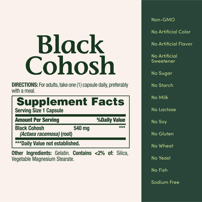 Nature's Bounty, Black Cohosh, 540 mg, 100 Capsules