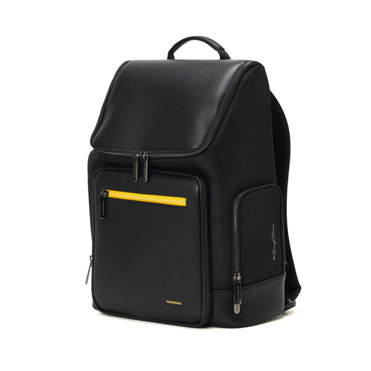 MOKOBARA The Hovercraft Backpack Water-Resistant 15.6" Laptop Bag with Luggage Sleeve for Work, Travel, and Daily Use - Suitable for Men and Women Black (Money Moves Sunray, Black & Yellow)