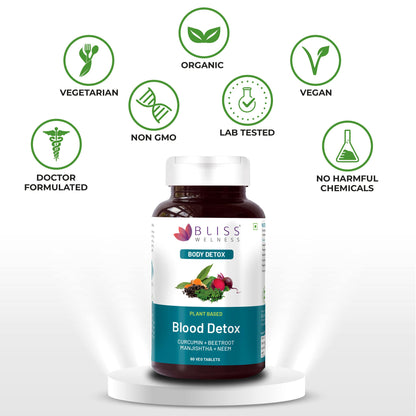 Bliss Welness Blood Detox | Curcumin Beetroot Manjistha Neem Extract -- image 4