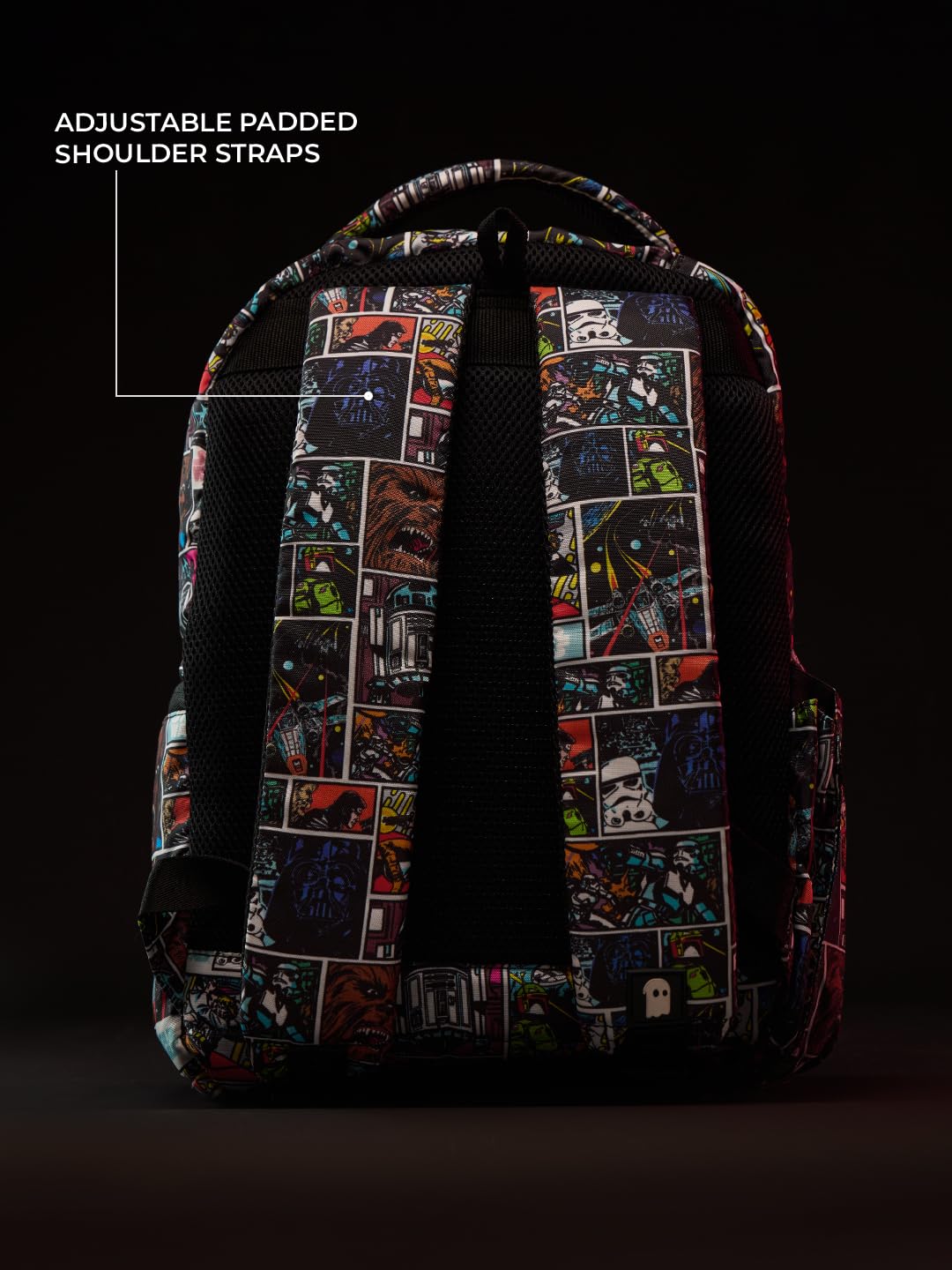 The Souled Store Star wars: Iconic Black All Over Printed Polyester 22L Casual Backpacks