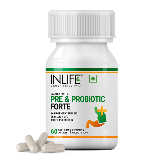 INLIFE Prebiotic and Probiotics Forte Supplement for Men & Women 25 billion CFU,