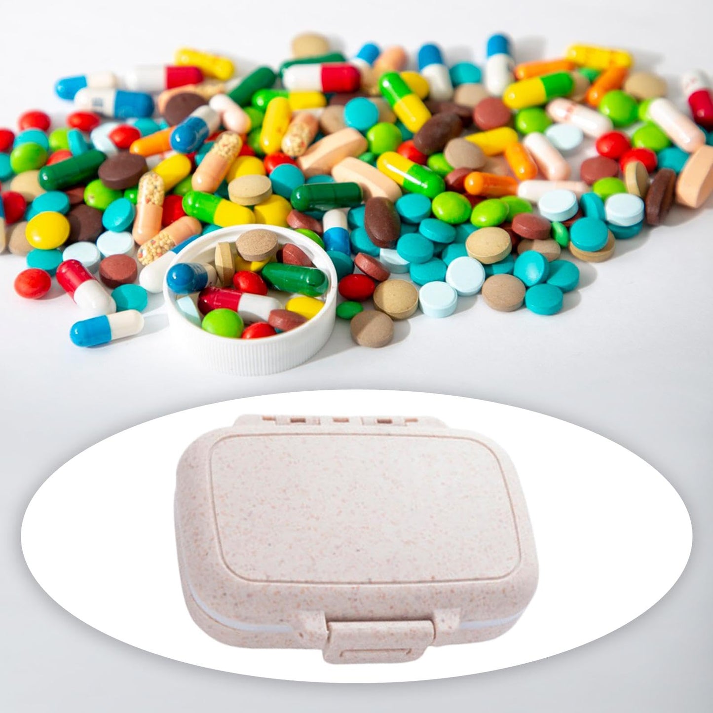 Enakshi® Pill's Box Mini Portable Pills Organizer Case for Fish Oil Supplements Daily Beige|Health & Beauty | Health Care | Pill Boxes, Pill Cases