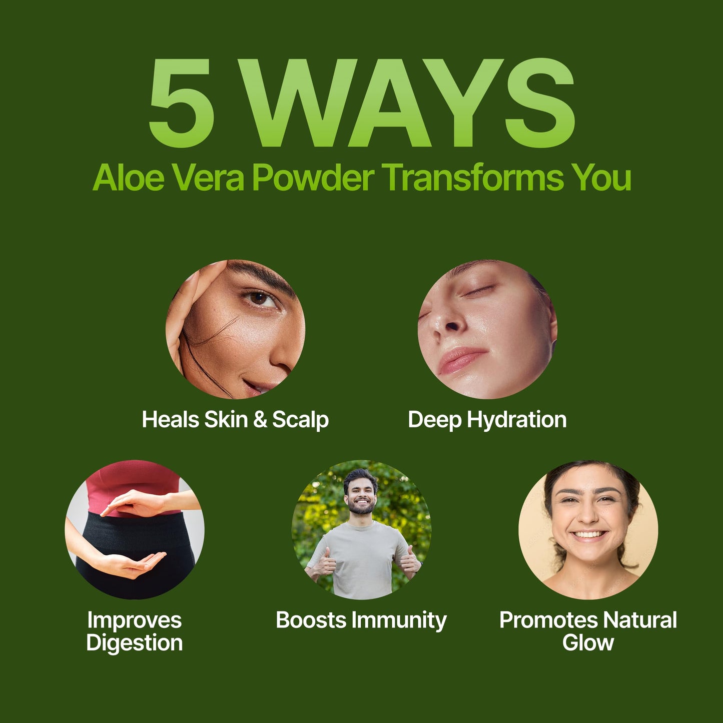 MYHERB 100% Pure Natural Organic Aloevera Powder (Aaloe Barbadensis) || 227 Gm/0.5 Lbs || Natural Skin Moisturizer || Eco Friendly || For Face, Skin,Hair Care & Food Grade -For Man And Women