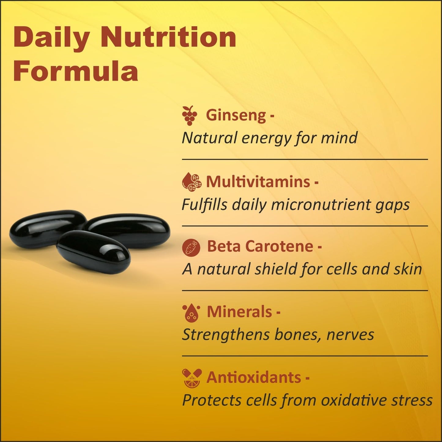 Mekvit Plus | Ginseng With Multivitamin & Multimineral Softgel Capsules (30)(10×3) | Gelmek