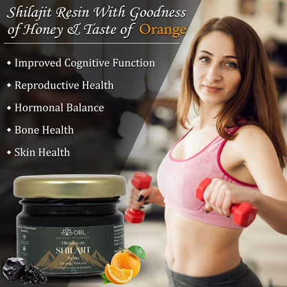 OBL Himalayan Shilajit Resin with Honey – Pure Himalayan Blend – Strength, Stamina & Muscle Booster – Energy Supplement for Men & Women – 250mg/Serving – 80 Servings – 20g Pack