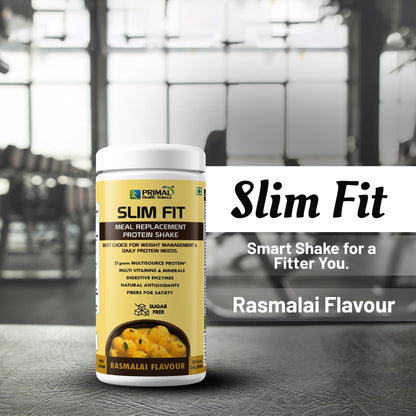 Primal Meal Replacement Protein Shake For Weight Control & Management | Sugar Free | Fiber | Digestive Enzymes | No Transfat | Vitamins & Minerala (400gm, Rasmalai)