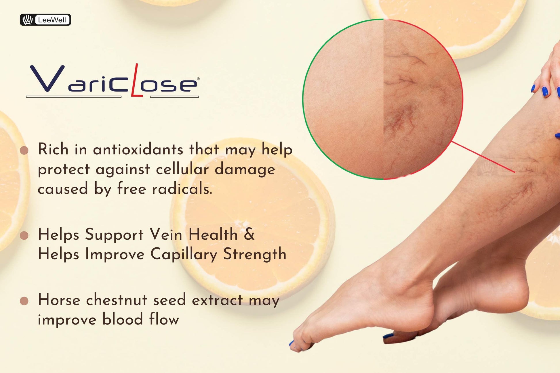 Variclose -500 Advanced for Varicose Veins | Citrus bioflavonoids Diosm- image 4