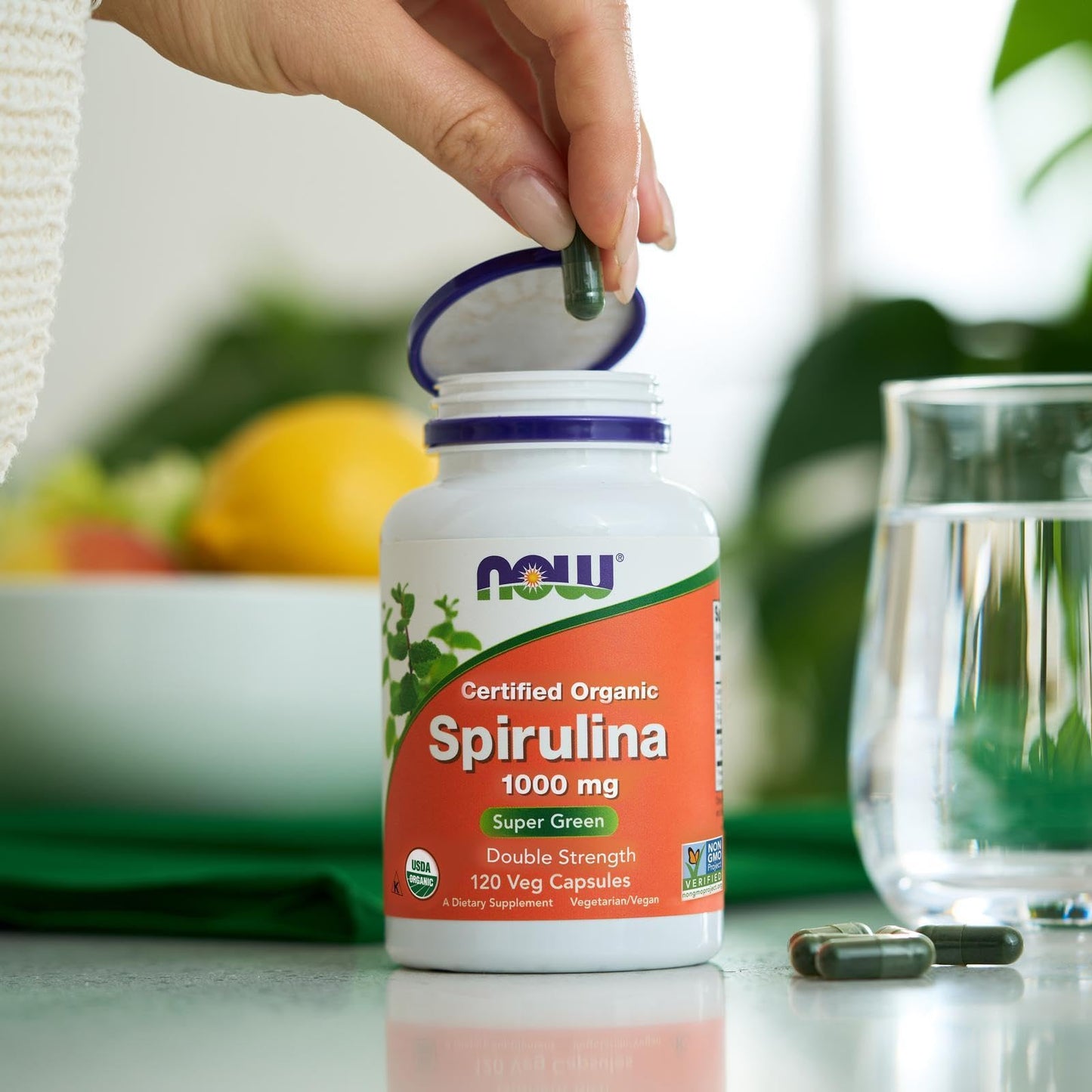 Now Foods Spirulina 1000 mg Organic – 120 Tabs- image 4