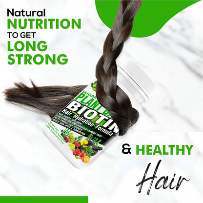 HXN Biotin Tablets For Hair Growth With 10000mcg Powder Plant-Based Sup- image 2