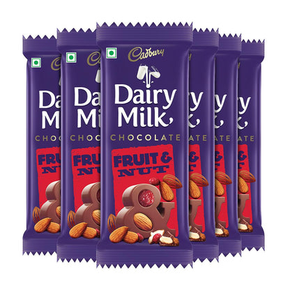 Cadbury Dairy Milk Fruit & Nut Chocolate Bar, Pack of 6 x 80g