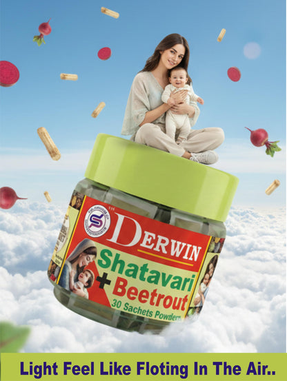 DERWIN Micronised Shatavari & Beetrout Powder | 100% Ultra Fine Herbs & 0% Sugar | Others Brands 20% Shatavari + 80% Sugar | Ultra Micronise Technology | Milk Booster for New Mothers | Female Tonic And Herbal Health Suppliment | Natural Lactation Supprt |