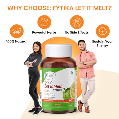 Fytika Let It Melt Fat Burner Tablets for Men and Women | Support Fat Burn, Metabolism Balance, Appetite Control & Energy Boost with Natural Extracts for Daily Wellness 60 Tablets