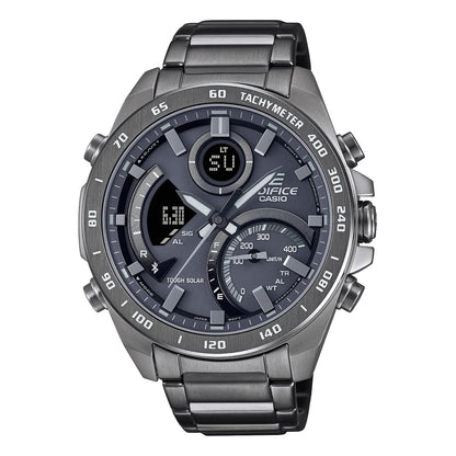 Casio Edifice ECB-900MDC-1ADR Gray Analog-Digital Dial Gray Ion Plated Stainless Steel Band Men's Watch Smartphone Link World Time ED527