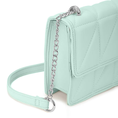 Fastrack Casual Sling Bag with Magnet Button Closure for Girls, Small Size with Internal Organiser, Handheld Design and Metal Chain Sling