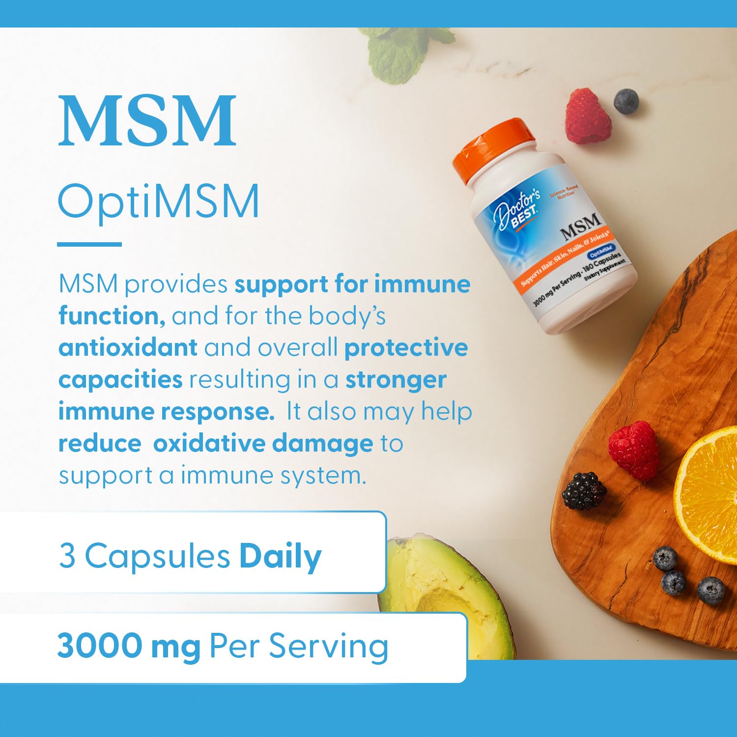 Doctor's Best MSM 1000 mg, 180-Capsules- image 3