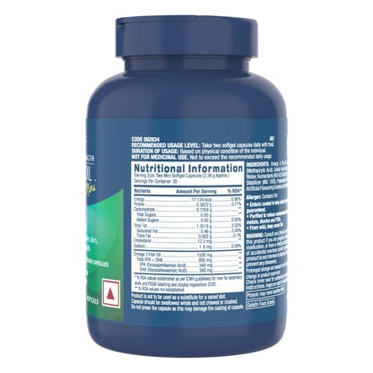 GNC 1500 Mg Triple Strength Fish Oil Mini Omega 3 Softgels For Men & Women| 60 Mini Softgels|540 MG EPA & 360 MG DHA|Improves Memory|Protects Vision|No Fishy Burps|For Men & Women |Formulated In USA