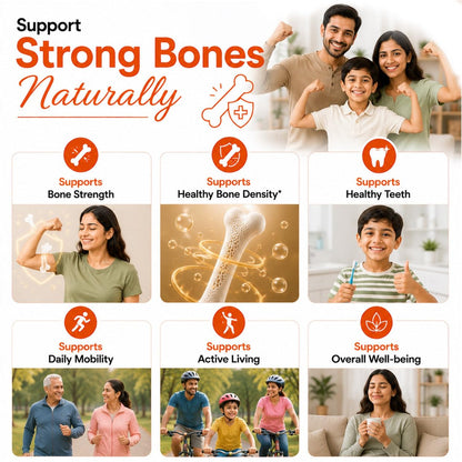 Calcare Natural Calcium Vegan Capsules (60) | Ayurvedic Calcium Supplement for Bone Strength, Joint Health & Teeth Support