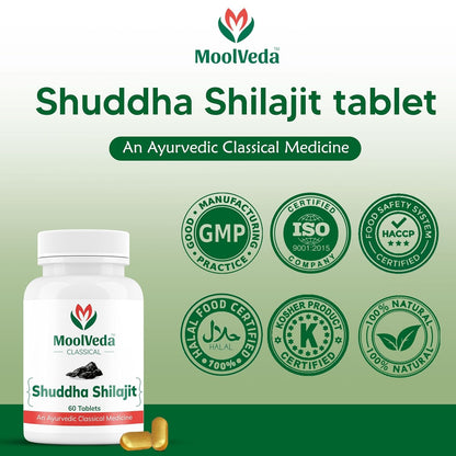 Moolveda Original Shuddha Shilajit Pure Gold Tablets for Men & Women, I- image 2