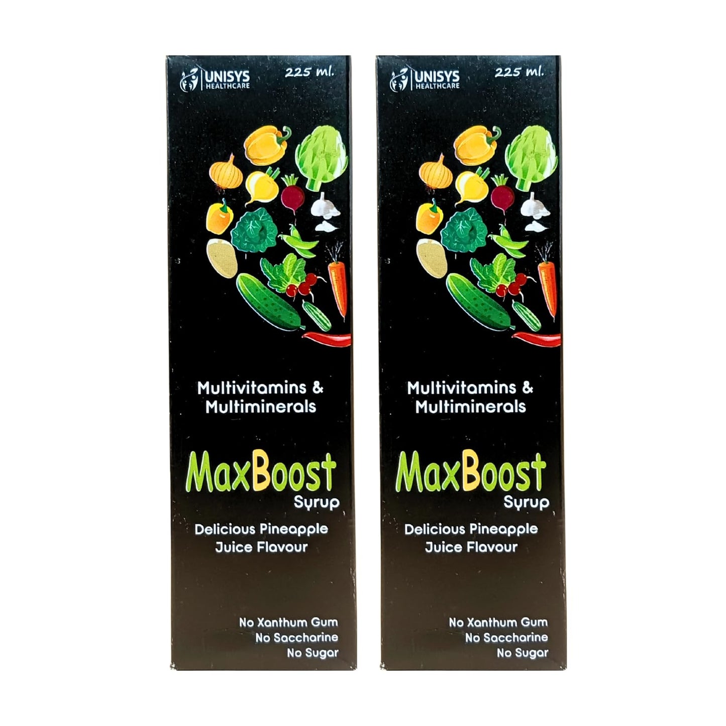 Herbshd MaxBoost Syrup For Multivitamin | Multimineral | Delicious Pineapple Flavour | 225ml | Pack of 2