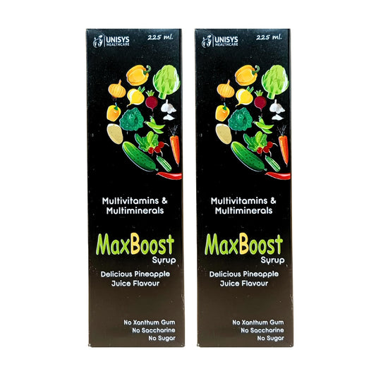 Herbshd MaxBoost Syrup For Multivitamin | Multimineral | Delicious Pineapple Flavour | 225ml | Pack of 2