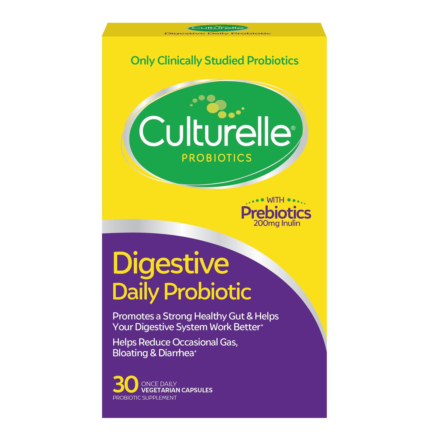 Culturelle Daily Probiotic, Digestive Health Capsules | Works Naturally with Your Body to Keep Digestive System in Balance | With the Proven Effective Probiotic | Packaging May Vary (30 Count)