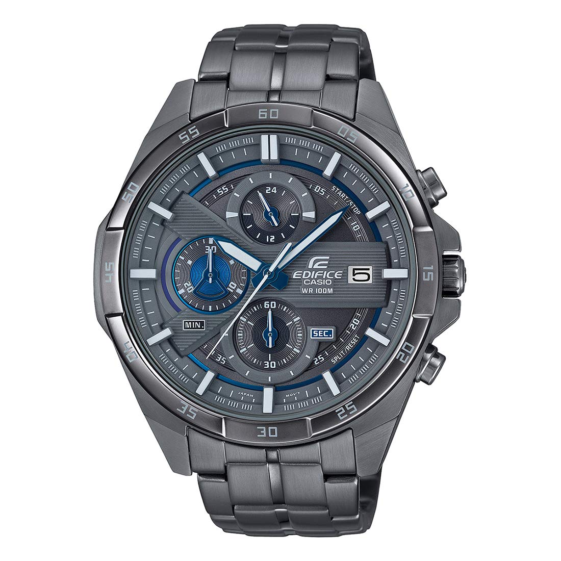 Casio Edifice EFR-556GY-1AVUDF Gray Analog Dial Gray Ion Plated Stainless Steel Band Men's Watch Chronograph 100M Water Resistant EX494