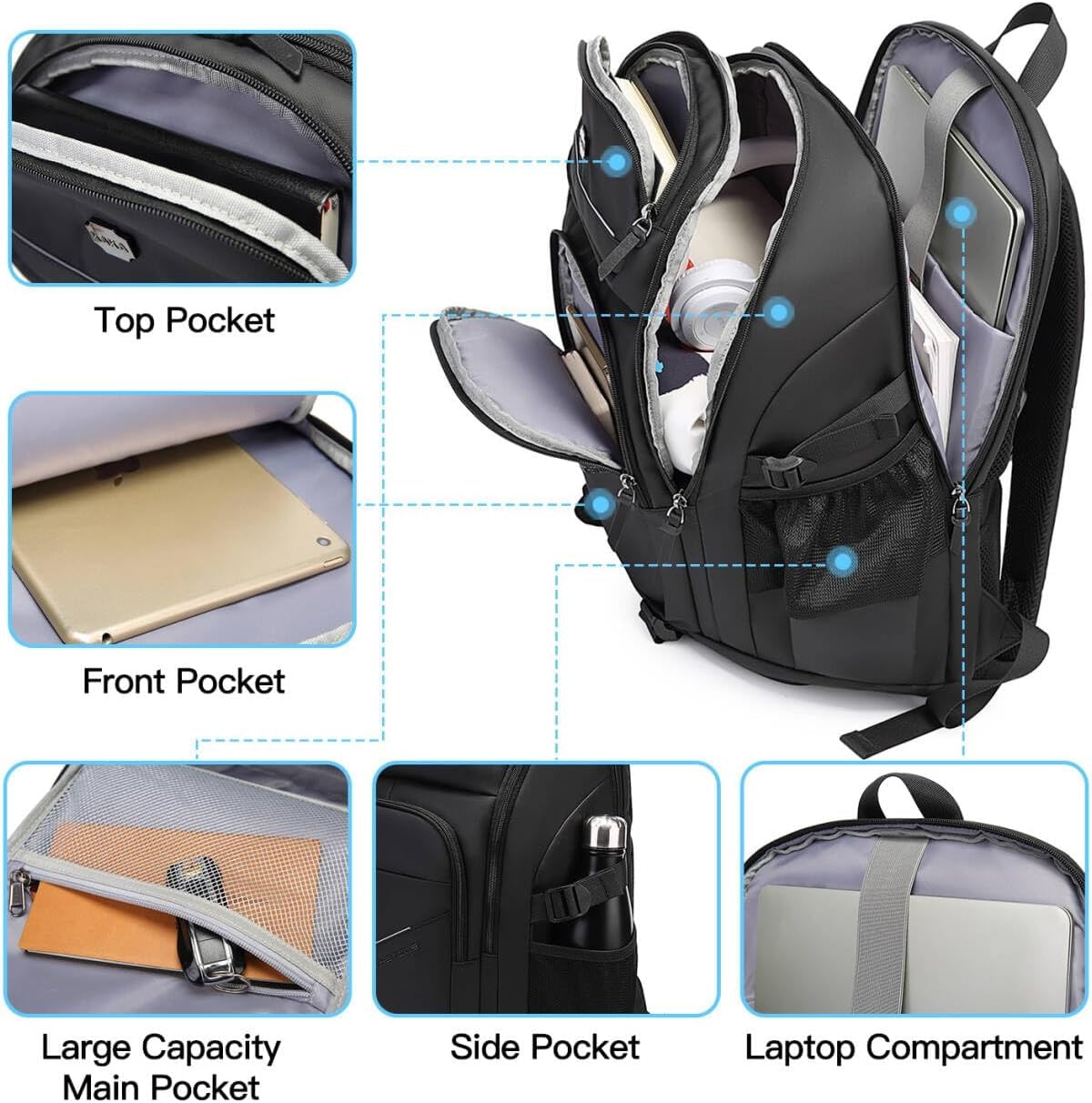 Red Lemon KAKA Business laptop Backpack for men women Water-Resistant f- image 8