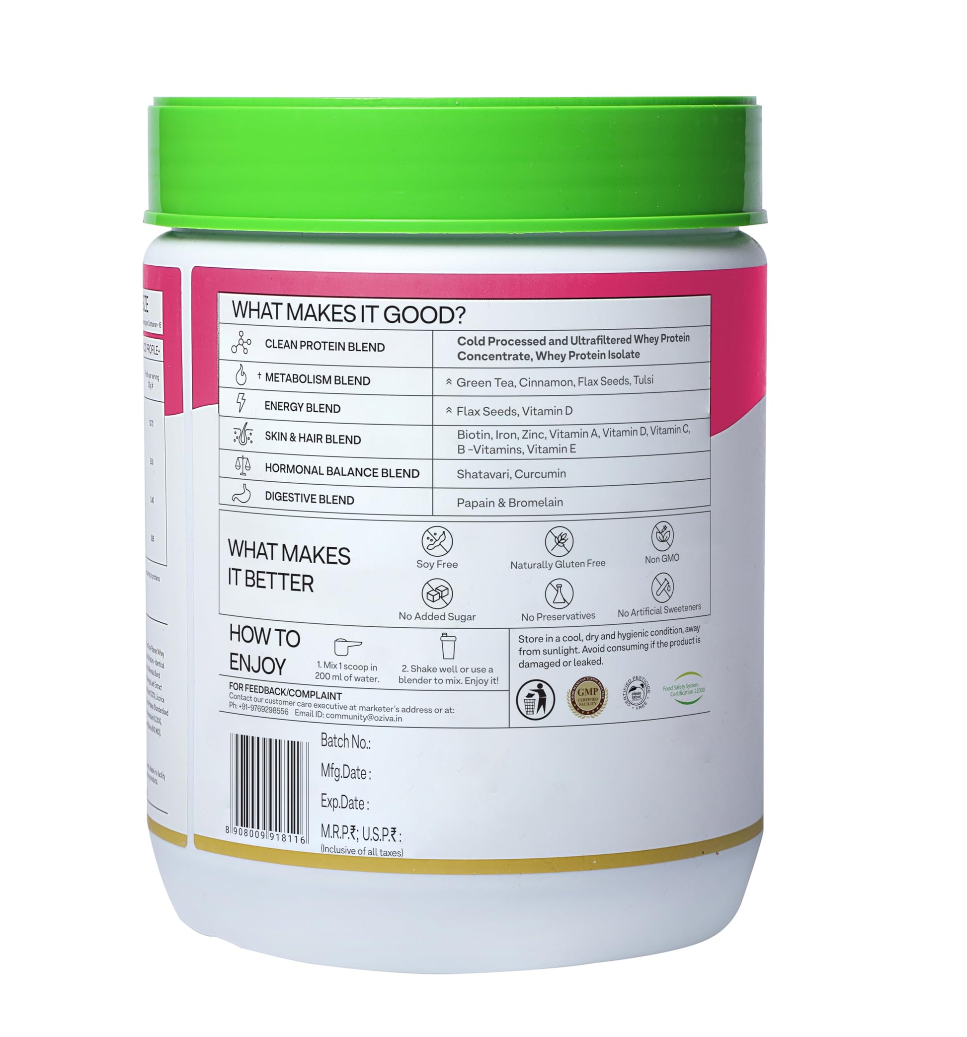 OZiva Protein & Herbs for Women (Cafe Mocha) I Manage Weight, Energy &- image 2