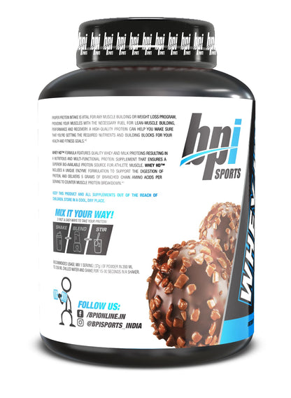 BPI Sports Whey HD Protein Powder 2kg | 25g Protein, 5.5g BCAA, 4.3g Glutamine Per Serving | Whey Protein for Muscle Recovery & Lean Muscle Growth | Chocolate Delight