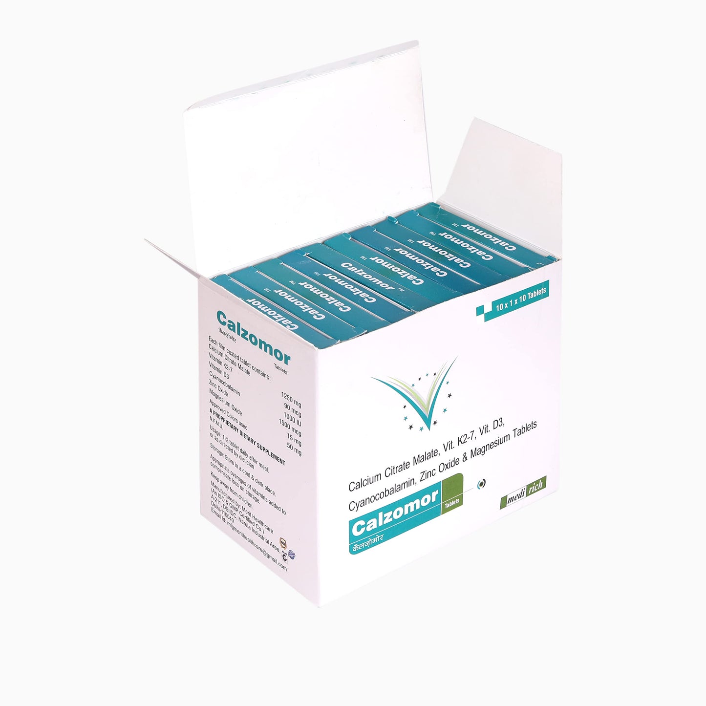 Calzomor | Calcium Magnesium & Zinc Tablets with Vitamin D3, Calcium Supplement for Women and Men, For Bone Health & Joint Support, 20 Tablets (Calcium tablets with Vitamin d)