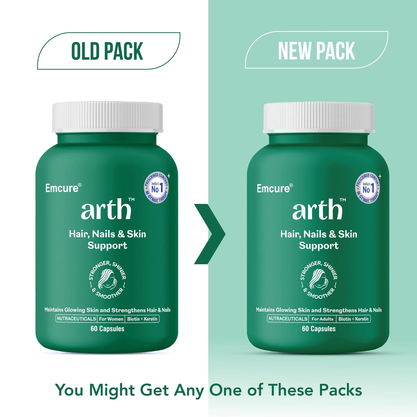 Arth Biotin Capsules For Hair Growth, Skin & Nails - 60 Veg Capsules for Men & Women | Vitamin A, B, D3, Folic Acid, Keratin Builder & Hyaluronic Acid | Supplement For Healthy Hair, Nails & Skin