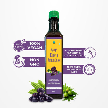 VARAH Neem, Karela, Jamun Juice with Herbal Extracts | Supports Blood Sugar Regulation, Healthy Digestion and Balanced Lifestyle | Enriched with Traditional Ingredients for Daily Wellness