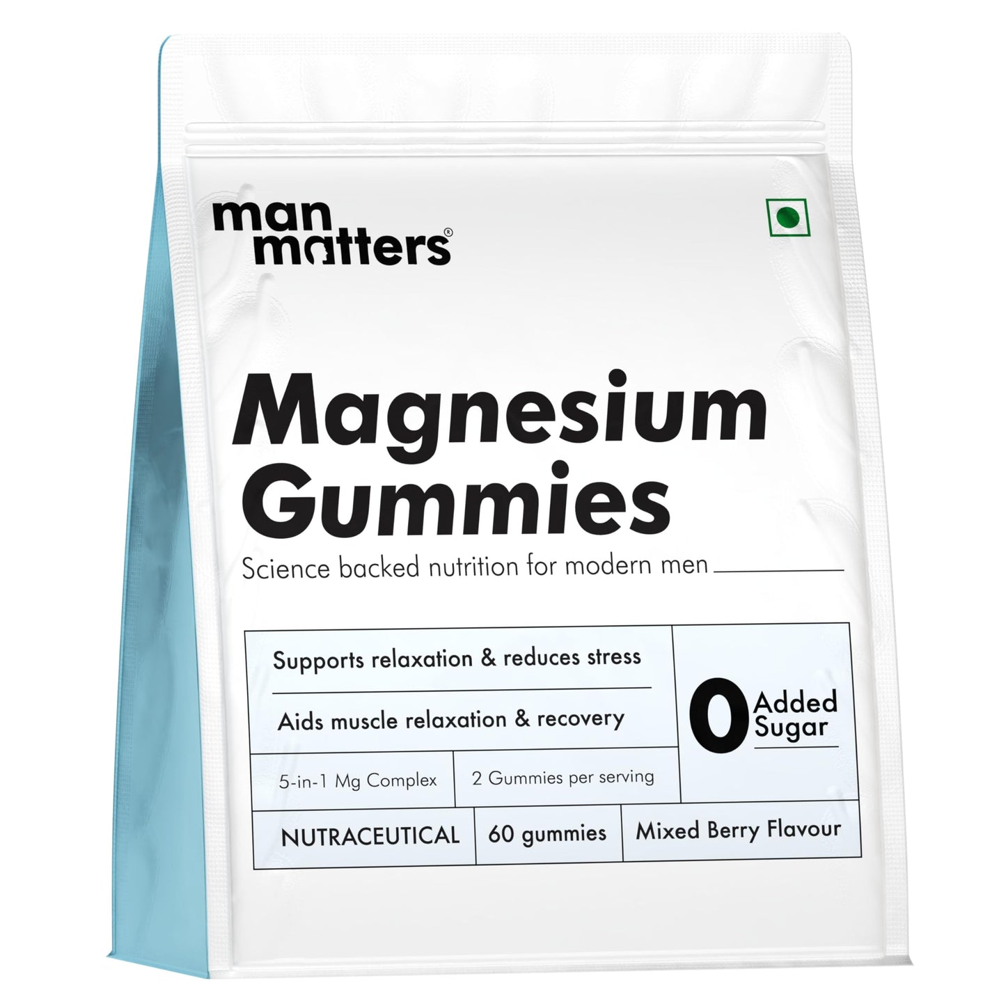 Man Matters Advanced Zinc Magnesium Supplement Gummies with 400mg Magnesium Glycinate, Citrate & Other salts | 30 Days Pack | Supports Sleep, Stress & Muscle Recovery | No Added Sugar | Non Habit Forming