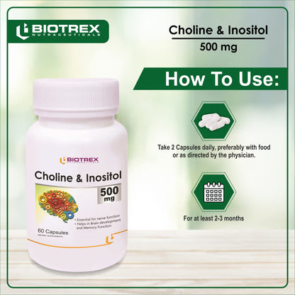 Biotrex Nutraceuticals Choline And Inositol 500mg - 60 Capsules