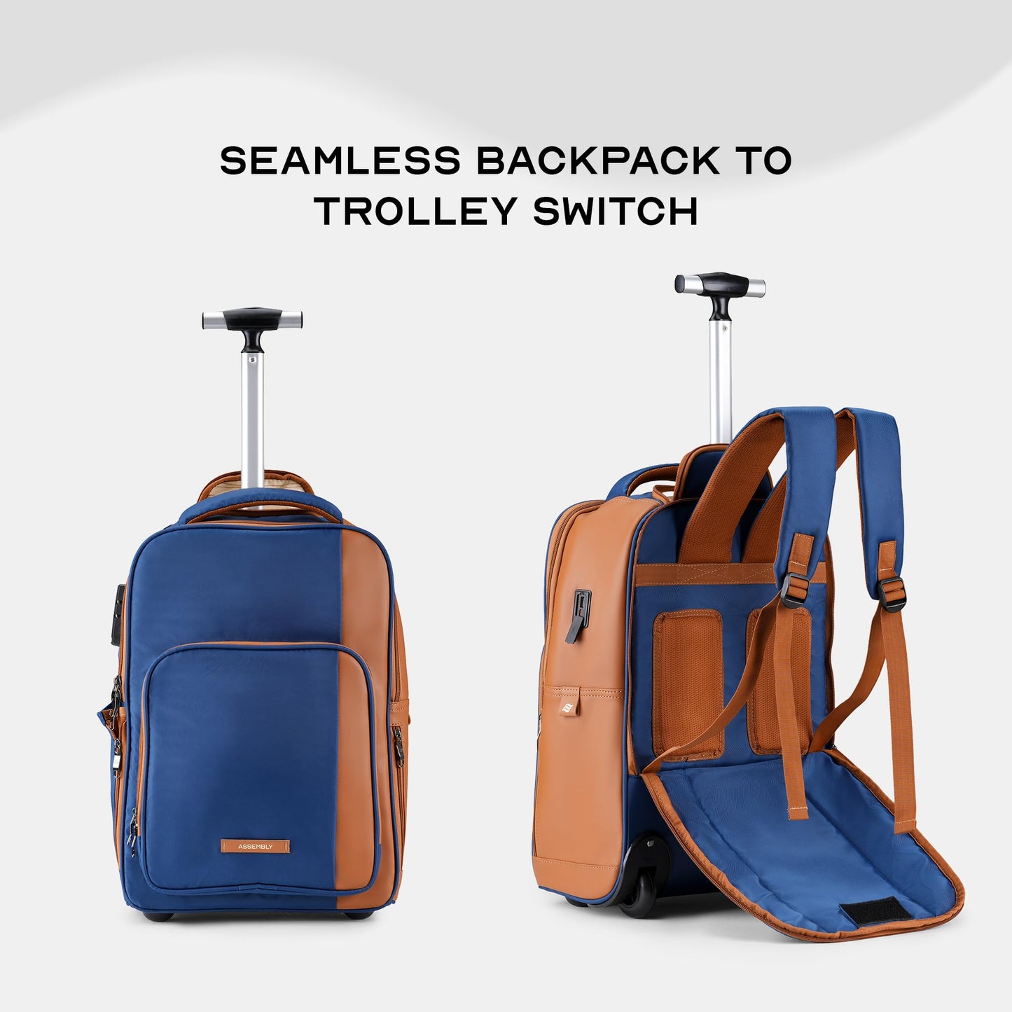 Assembly Jetson 30L Trolley Laptop Backpack for Men Women 15.6 Inch Office Travel Bag Blue