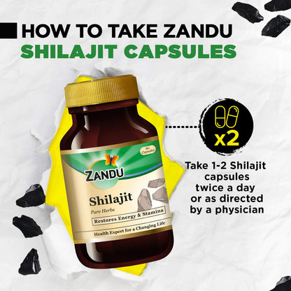 Zandu Shilajit Capsule, 60 capsules x Po2, Original and Pure Himalayan- image 4