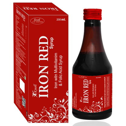 Knoll Healthcare Iron Red Syrup Iron With Multivitamin & Folic Acid Syrup Increase Red Blood Cells 200 Ml (Pack Of 1) - Liquid