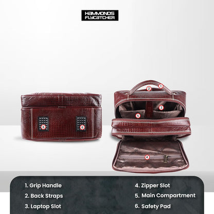 HAMMONDS FLYCATCHER Genuine Leather Laptop Backpack for Unisex - Stylis- image 5