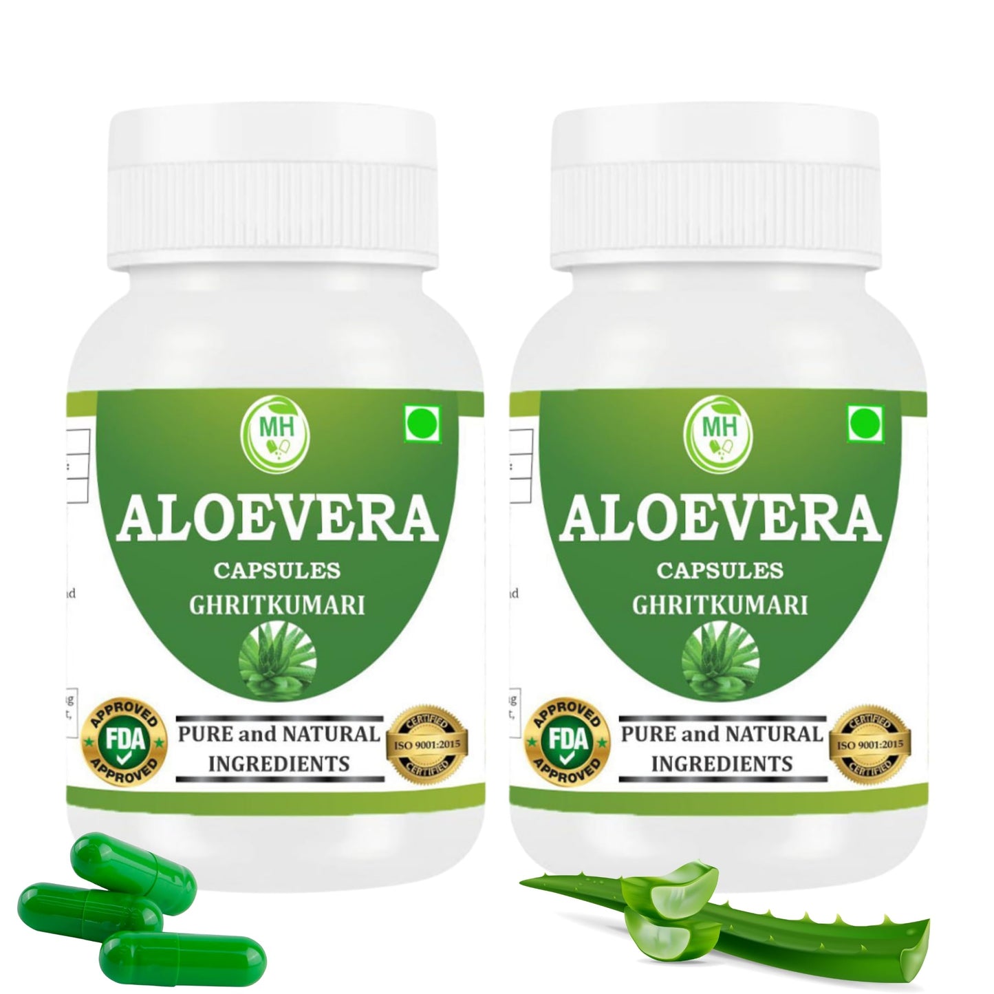 MORSAN'S ALOEVERA CAPSULES (COMBO PACK OF 2 X 60 VEG. CAPSULES)