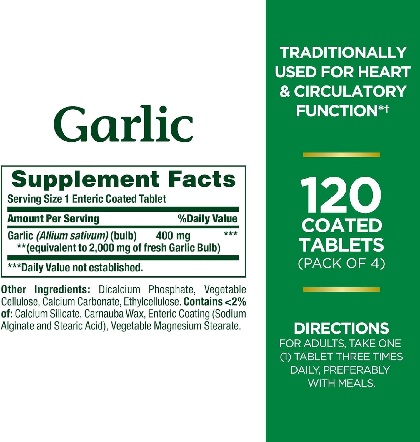 Nature's Bounty Garlic 120 Tablets
