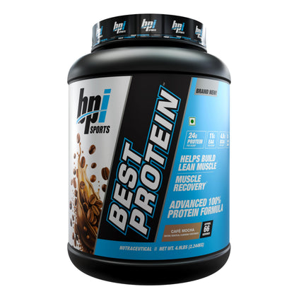 BPI Sports Best Protein Powder | Café Mocha | 2.24kg (4.9 lbs) | 24g Protein Per Scoop | 66 Servings | Whey Protein Blend