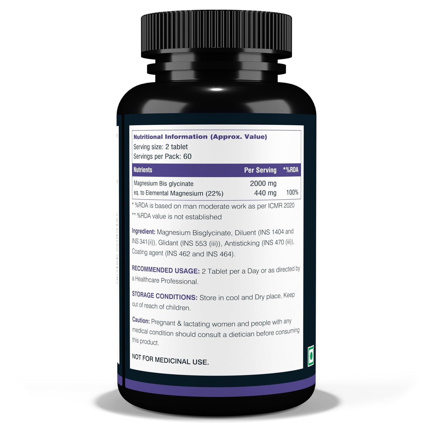 NutritJet Magnesium Glycinate Supplement 2000mg – 120 Veg Tablets | Magnesium Supplement For Sleep, Cramps, Recovery, Nerve & Muscle Function