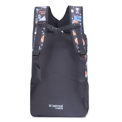 HAMSTER LONDON City Champs Backpack Jumbo –15.9L Spacious & Stylish Black Backpack | Durable PU Material, Water-Resistant | 3 Zipped Compartments & Padded Straps (L12cm x W5cm x H17cm)