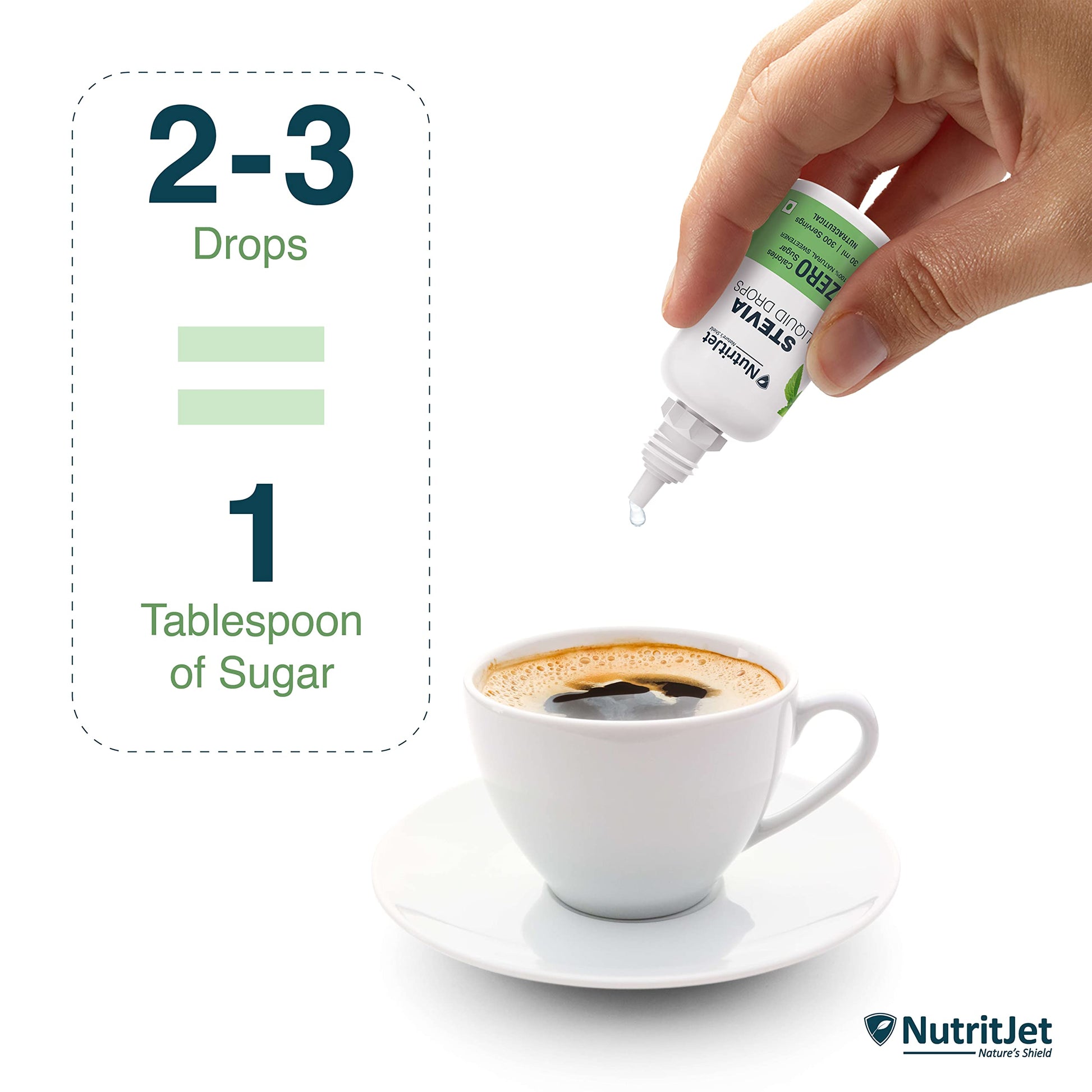 NutritJet Natural Stevia Liquid Drops - 30ml | Zero Calorie Sugar-Free- image 3