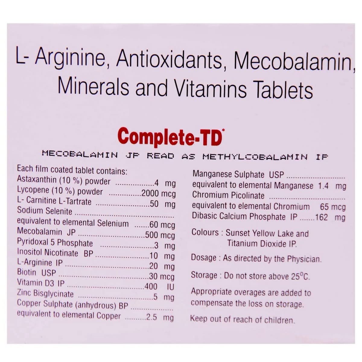 Complete-TD - Blister Pack of 15 Tablets