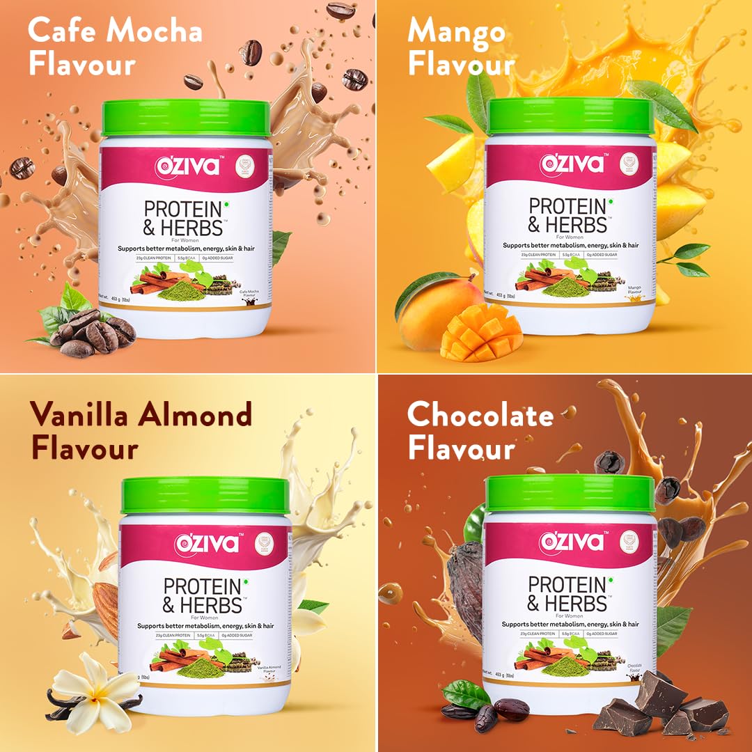 OZiva Protein & Herbs for Women (Vanilla Almond) I Manage Weight, Energ- image 5